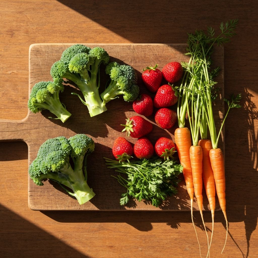 Fresh vegetables and minerals